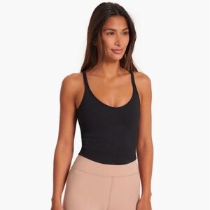 Vuori Black Ribbed Tank Top